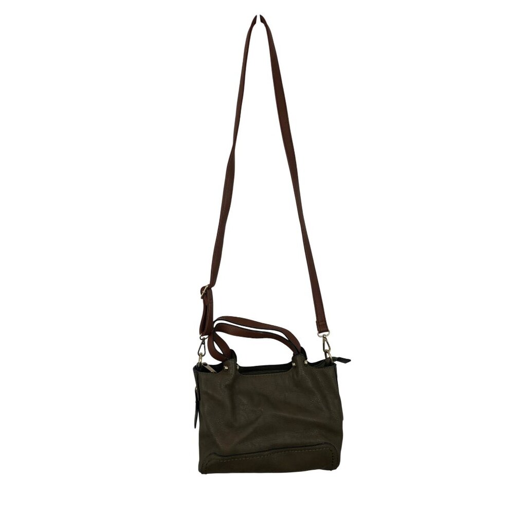 Olive Green Simply Noelle Convertible Faux Leather Crossbody Bag - Picture 2 of 12